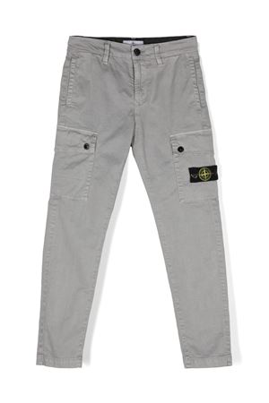 pantalone in cotone grigio STONE ISLAND KIDS | 811630115V0164